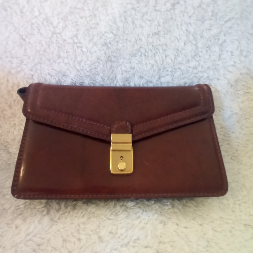 Vintage Unisex SCULLY Italia Envelope Clutch Brown Wallet